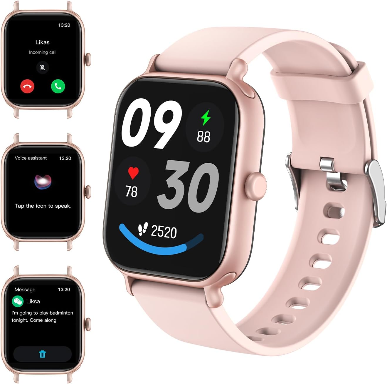 2,0-Zoll-HD – Modische Smartwatch mit Bluetooth-Telefonie, IP68 Duschfestem Mental Health Tracker, Angstlinderungs-Fitness-Tracker