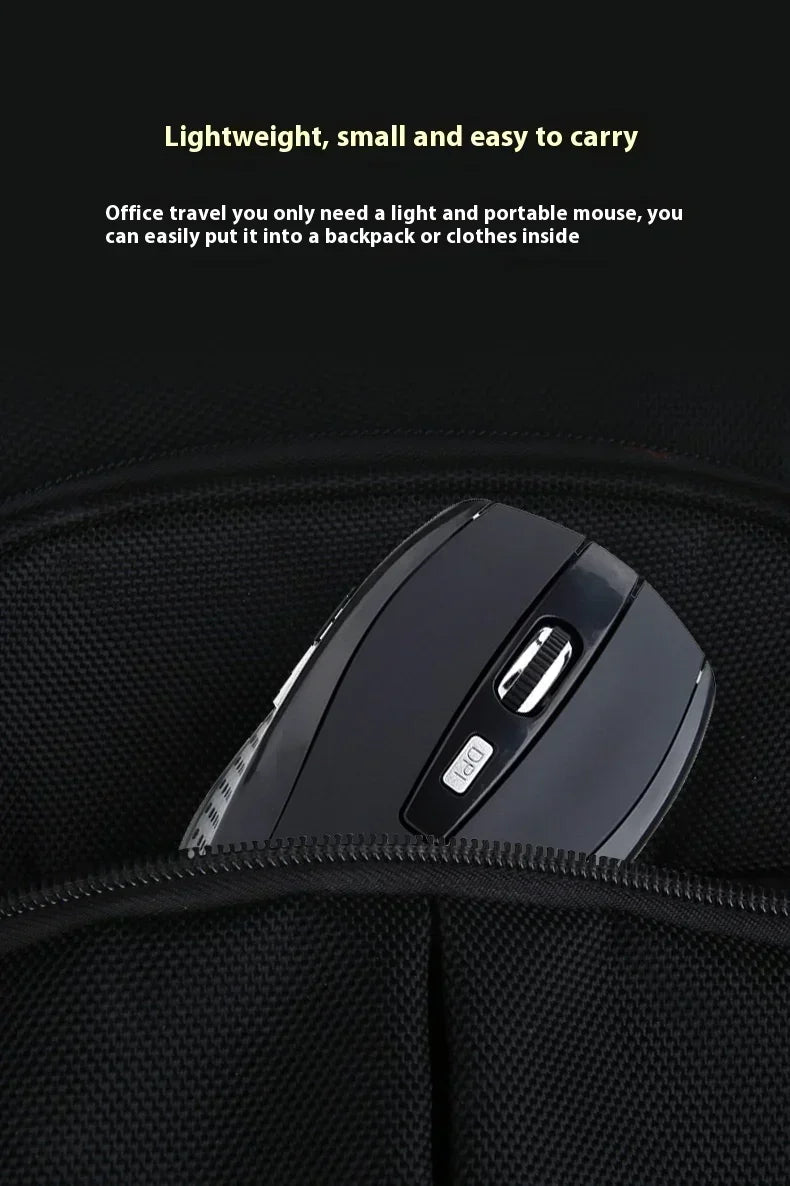 Kabellose 2,4G ergonomische Maus – wiederaufladbar, einstellbare DPI bis zu 1600, tragbar für Laptop & MacBook
