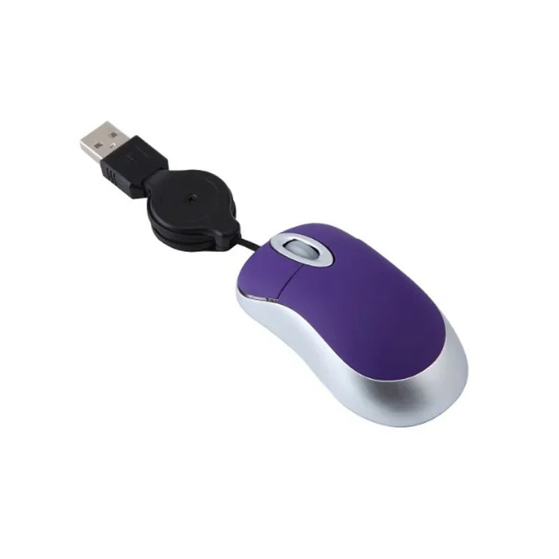 Mini kabelgebundene, einziehbare Maus – tragbare optische USB-Maus (1000 DPI) für Laptop & PC