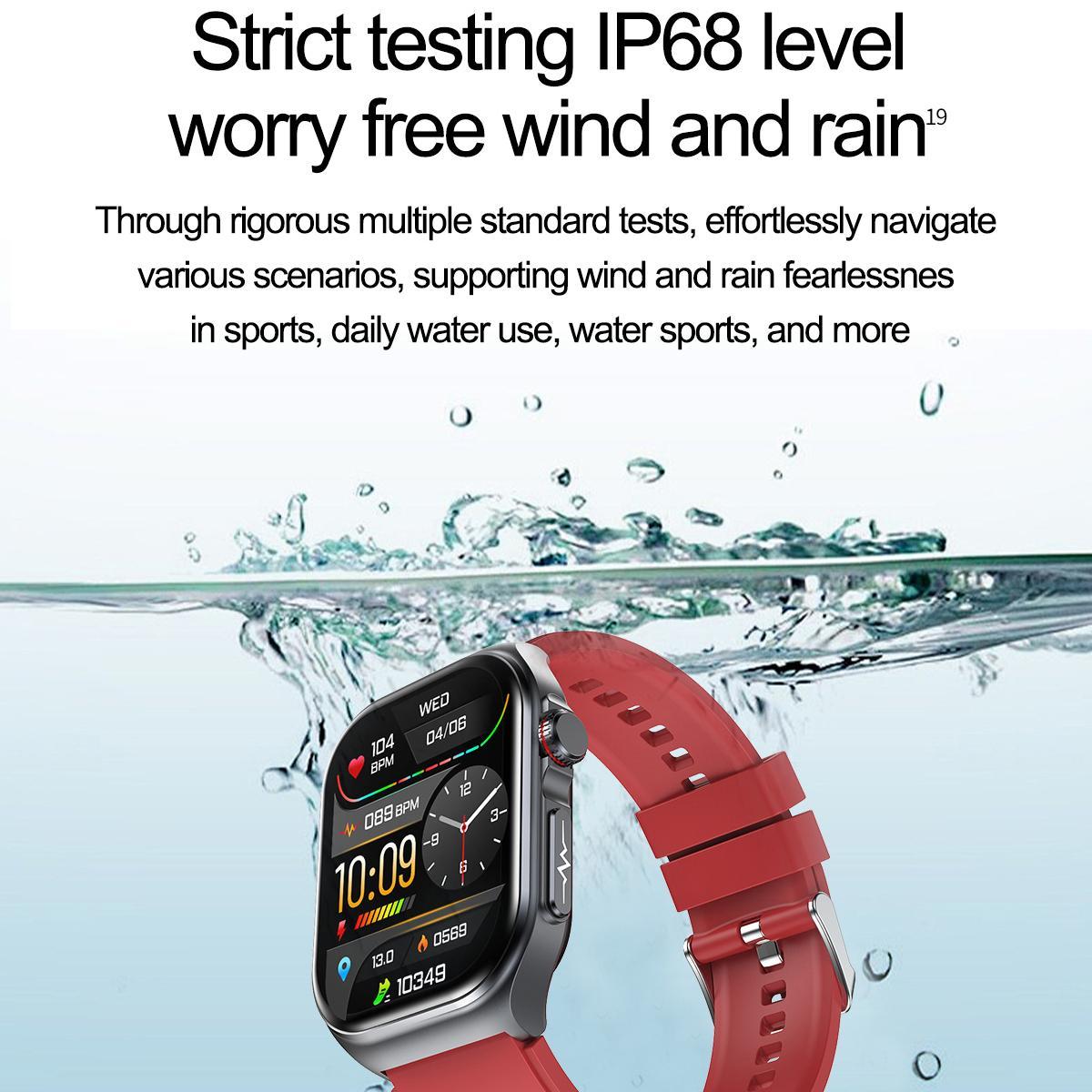Smartwatch til kvinder og mænd med 2.0" skærm - Vandtæt fitnesstracker med Bluetooth-opkaldsfunktion, 24/7 pulsmåler, søvnmonitor, skridttæller. Mode-gave til hende.