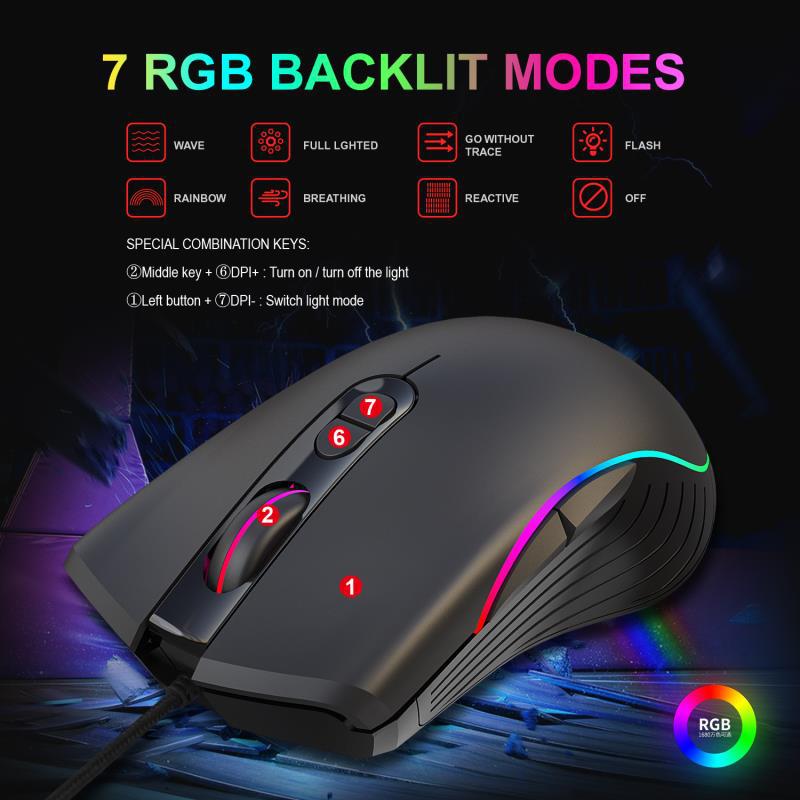 Leuchtende Gaming-Maus Gaming-Kabelmaus