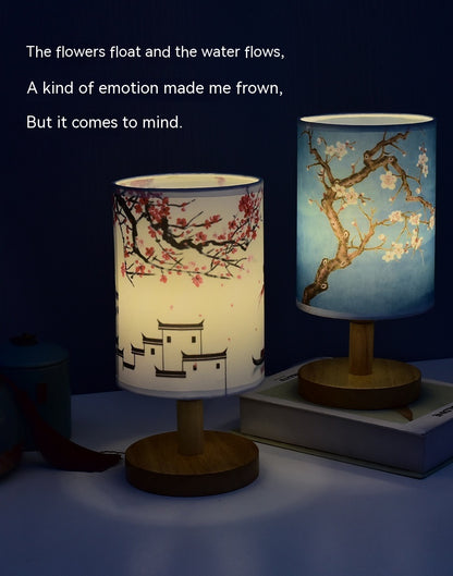 Gemütliche Tischlampe Schlafzimmer Nachttisch Chinesischer Stil Literarische Dekoration B&B Led Nacht Einfach