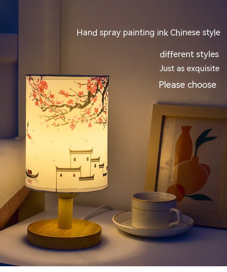 Gemütliche Tischlampe Schlafzimmer Nachttisch Chinesischer Stil Literarische Dekoration B&B Led Nacht Einfach