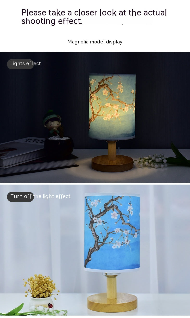 Gemütliche Tischlampe Schlafzimmer Nachttisch Chinesischer Stil Literarische Dekoration B&B Led Nacht Einfach