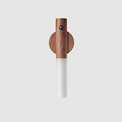 Automatisk LED USB Magnetisk Træ Trådløs Natlys Korridor Verandabelysning PIR Bevægelsessensor Væglampe Skabslampe