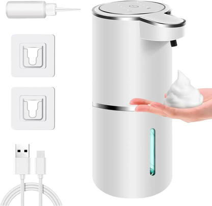 Automatisk Sæbedispenser Berøringsfri Skummende Sæbedispenser 380ml Genopladelig via USB Elektrisk Sæbedispenser med 4 Justerbare Skumindstillinger