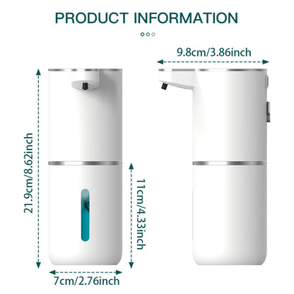 Automatisk Sæbedispenser Berøringsfri Skummende Sæbedispenser 380ml Genopladelig via USB Elektrisk Sæbedispenser med 4 Justerbare Skumindstillinger