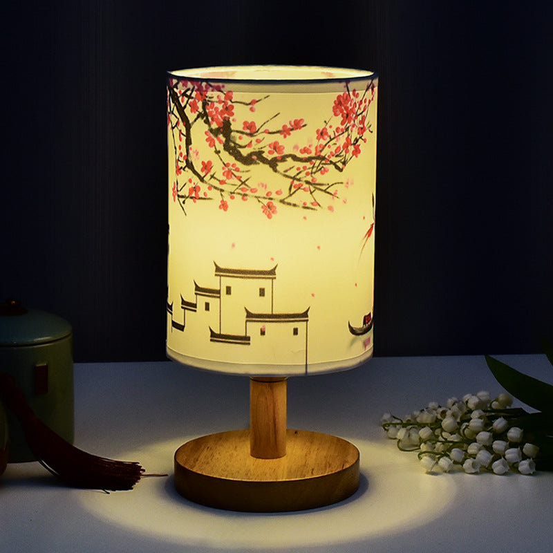 Gemütliche Tischlampe Schlafzimmer Nachttisch Chinesischer Stil Literarische Dekoration B&B Led Nacht Einfach
