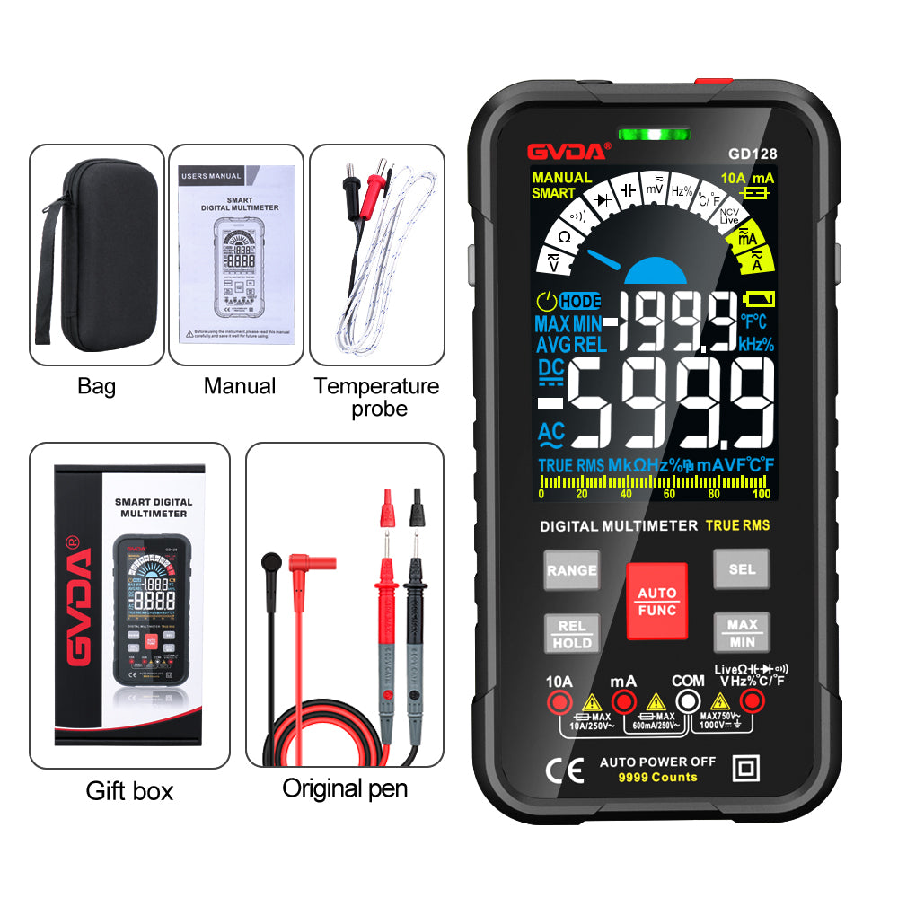 Automatisches, verpolungssicheres Digitalmultimeter