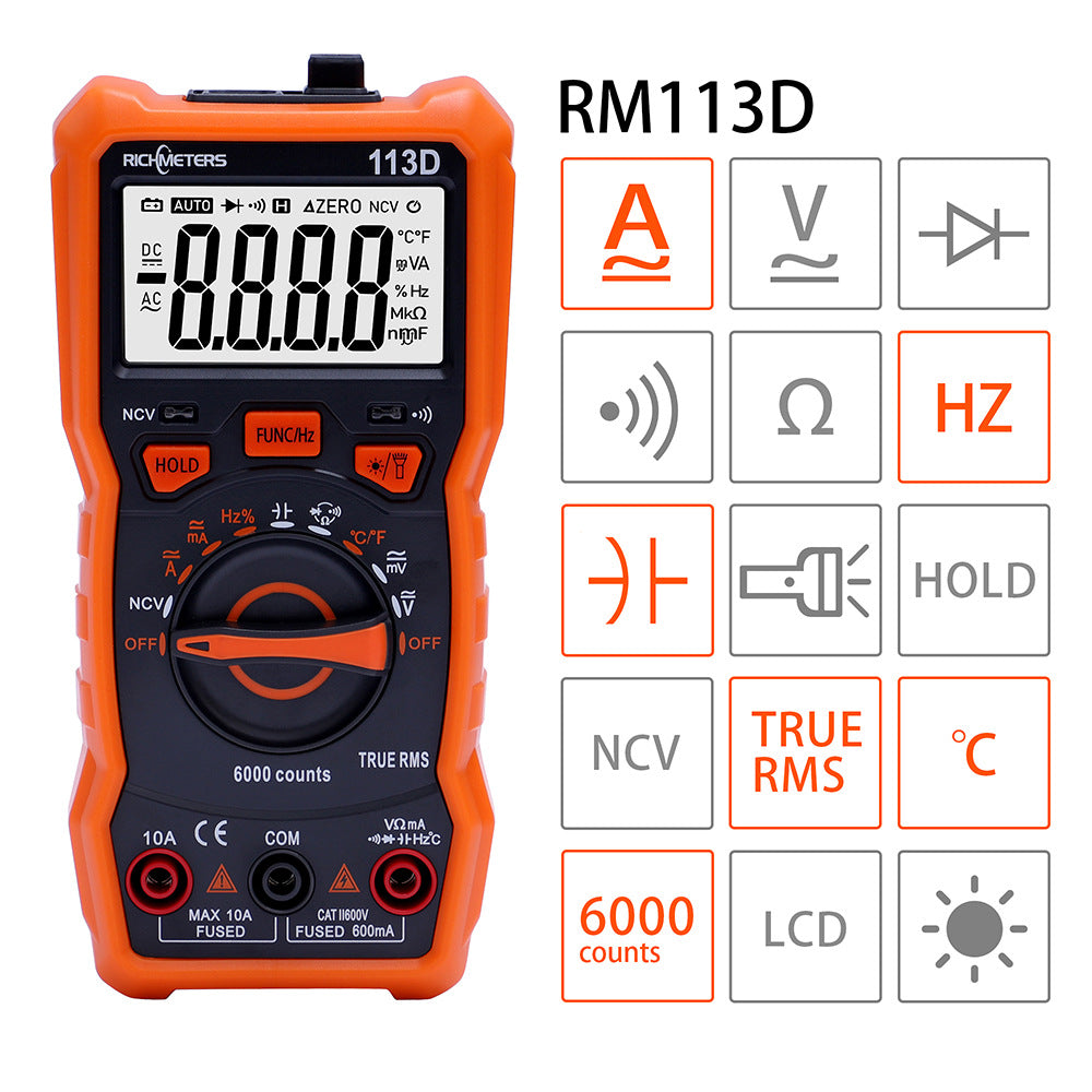 AC/DC Digital Multimeter Spænding/Strøm NCV Professionelt Bærbart Multimeter