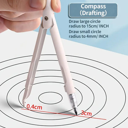 Precision Drawing Compass with Built-In Pencil