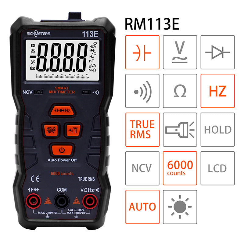 AC/DC Digital Multimeter Spænding/Strøm NCV Professionelt Bærbart Multimeter