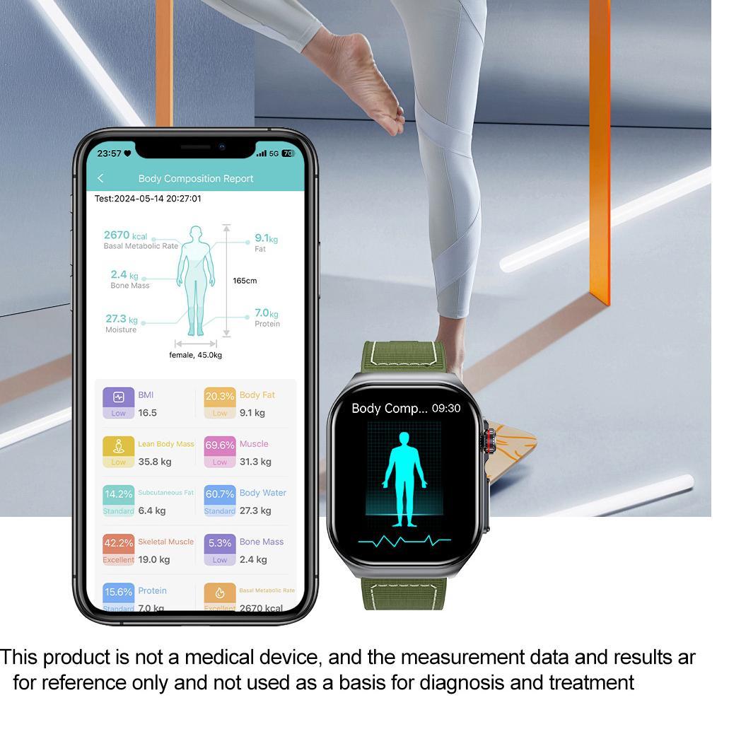 Smartwatch til kvinder og mænd med 2.0" skærm - Vandtæt fitnesstracker med Bluetooth-opkaldsfunktion, 24/7 pulsmåler, søvnmonitor, skridttæller. Mode-gave til hende.
