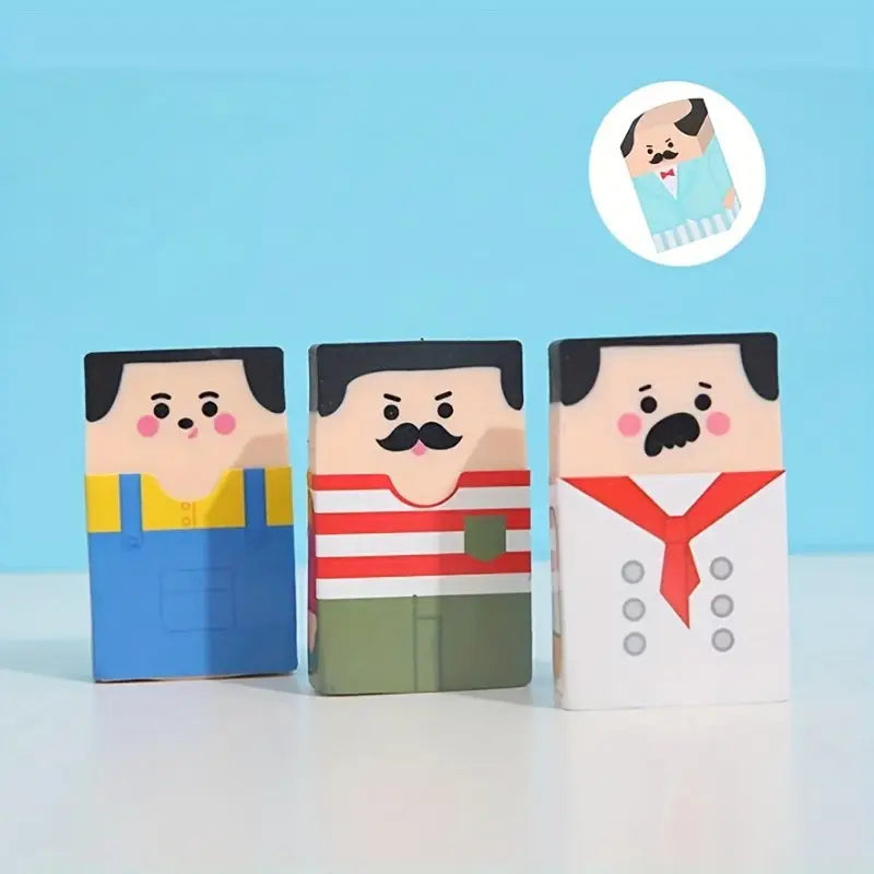 Bald for Man Eraser Interesting Stationery Learning Supplies - Random 1pcs