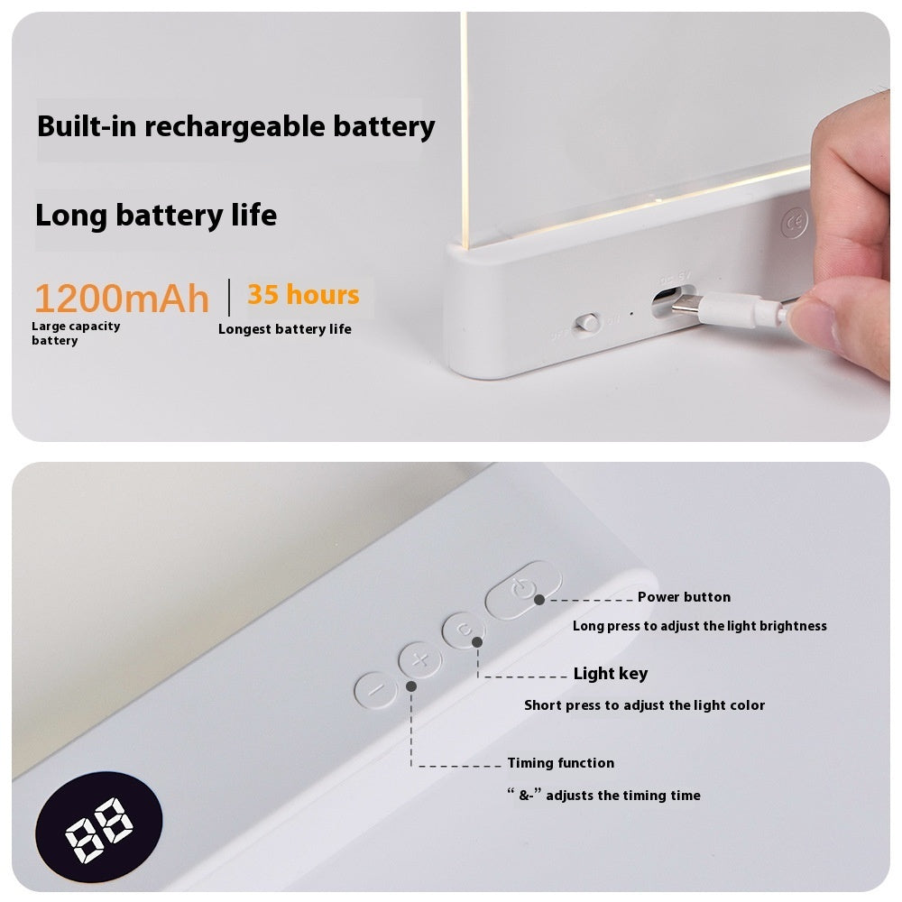 LED-tablet læselampe, genopladelig