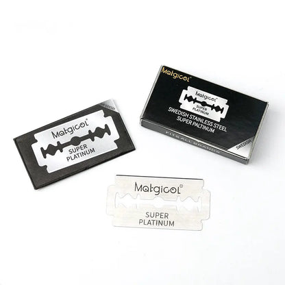 Pack of 100/50/30 Stainless Steel Double-Edge Razor Blades – For Folding Knife, Shaving & Hair Removal