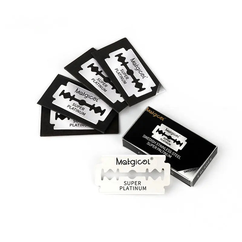 Pack of 100/50/30 Stainless Steel Double-Edge Razor Blades – For Folding Knife, Shaving & Hair Removal