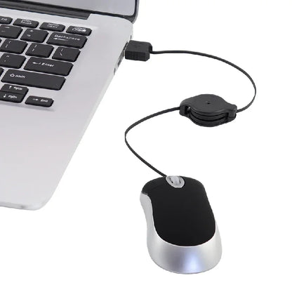 Mini kabelgebundene, einziehbare Maus – tragbare optische USB-Maus (1000 DPI) für Laptop & PC