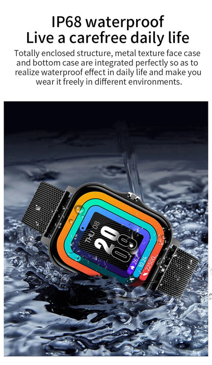 1,83" HD Smartwatch med Bluetooth-opkald og notifikationer – Sportstilstande, musikstyring, til Android og iOS (Unisexgave)