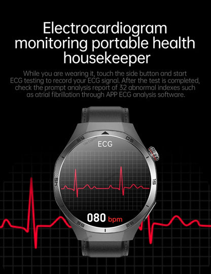 HD AMOLED Smartwatch für Herren mit Bluetooth-Anruffunktion, Herzfrequenzmesser & GPS-Bewegungsverfolgung – Wasserdicht, für Android & iOS (2025)