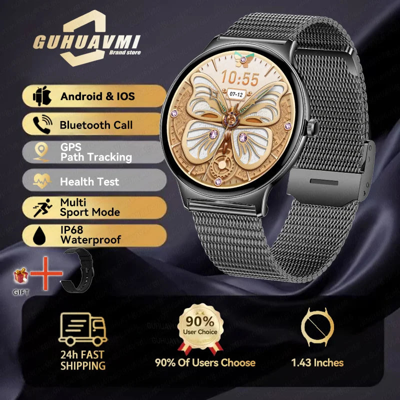 1.43" Full Touch Smartwatch for Women with Bluetooth Calling – Fitness & Sports Watch, Stylish Ladies Gift (2025)