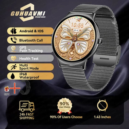1.43" Full Touch Smartwatch for Women with Bluetooth Calling – Fitness & Sports Watch, Stylish Ladies Gift (2025)
