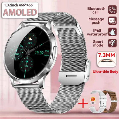 1,32" ultratyndt AMOLED-smartwatch til kvinder med Bluetooth-opkald – Brugerdefinerede urskiver, aktivitetsmåler, luksusdesign