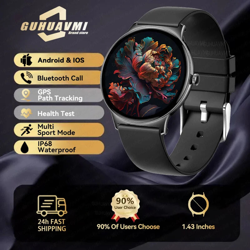1.43" Full Touch Smartwatch for Women with Bluetooth Calling – Fitness & Sports Watch, Stylish Ladies Gift (2025)