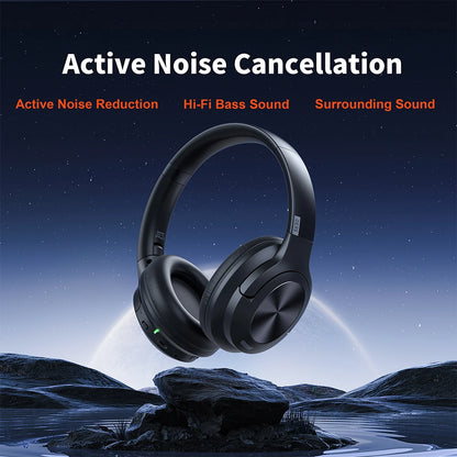 QERE E80 Kabellose Over-Ear-Kopfhörer – Bluetooth 5.3, ANC-Geräuschunterdrückung, Hi-Res Audio, 70 Std. Wiedergabezeit, 40-mm-Treiber