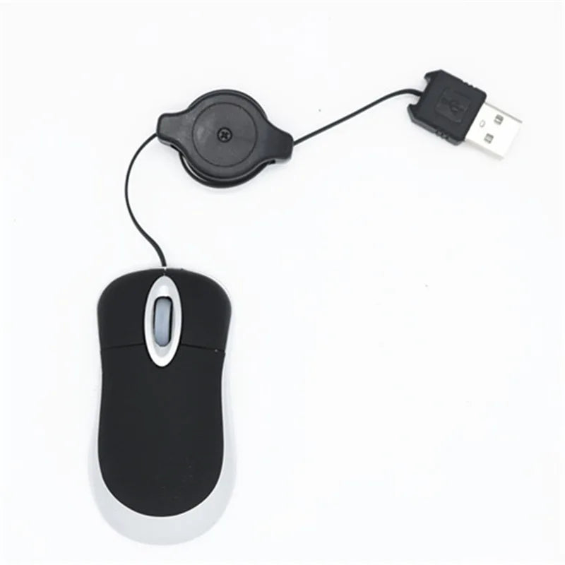 Mini kabelgebundene, einziehbare Maus – tragbare optische USB-Maus (1000 DPI) für Laptop & PC