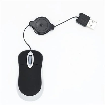 Mini kabelgebundene, einziehbare Maus – tragbare optische USB-Maus (1000 DPI) für Laptop & PC