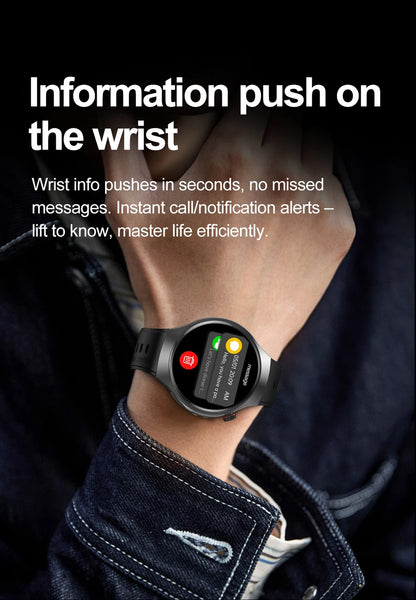 Herren-Smartwatch mit Full Touch, Bluetooth-Anrufen, Kompass und Taschenlampe – Fitness-Tracker und Herzfrequenzmesser, wasserdicht