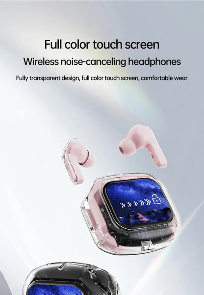 True Wireless Bluetooth 5.4 Earbuds – ANC Noise-Cancelling, HD Stereo Bass, Gamer Headset with LED Touch Control