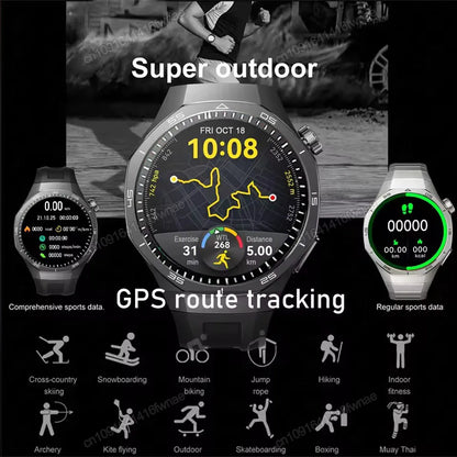HD AMOLED Smartwatch für Herren mit Bluetooth-Anruffunktion, Herzfrequenzmesser & GPS-Bewegungsverfolgung – Wasserdicht, für Android & iOS (2025)