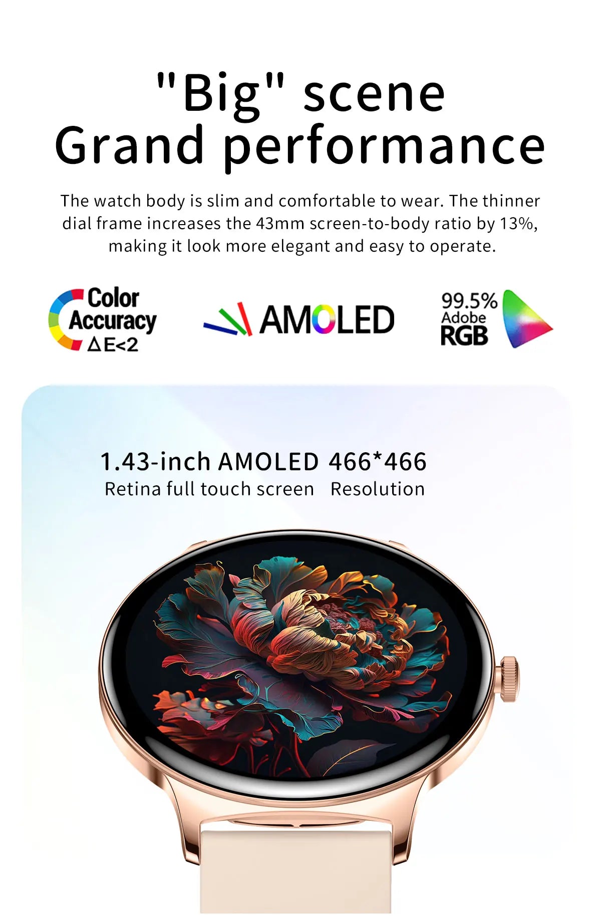 1.43" Full Touch Smartwatch for Women with Bluetooth Calling – Fitness & Sports Watch, Stylish Ladies Gift (2025)