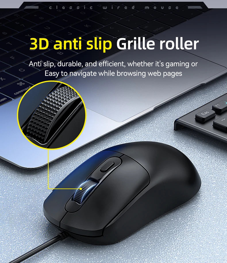 G580 Ergonomisk Mus Med Ledning – 1600 DPI Justerbar, Anti-skrid Design til PC & Bærbar