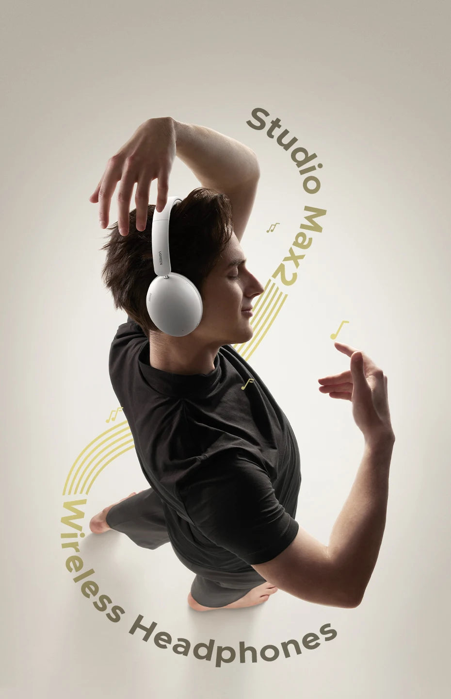 Trådløse Over-Ear Bluetooth-hovedtelefoner – 80 timers spilletid, Hi-Fi stereolyd med mikrofon, Bluetooth 5.4