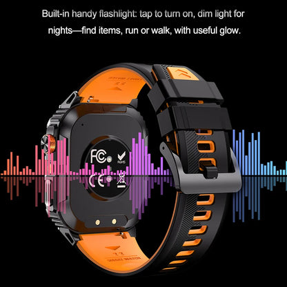 Smart Sportsuhr für Herren – Bluetooth-Anrufe, Fitness-Tracking & LED-Taschenlampe (2,0” HD)