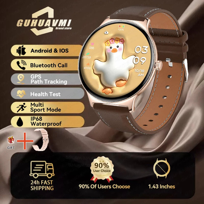 1.43" Full Touch Smartwatch for Women with Bluetooth Calling – Fitness & Sports Watch, Stylish Ladies Gift (2025)