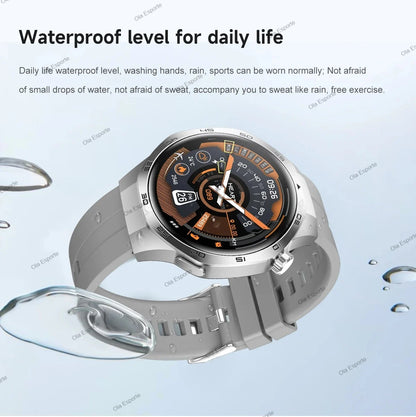 HD AMOLED Smartwatch für Herren mit Bluetooth-Anruffunktion, Herzfrequenzmesser & GPS-Bewegungsverfolgung – Wasserdicht, für Android & iOS (2025)