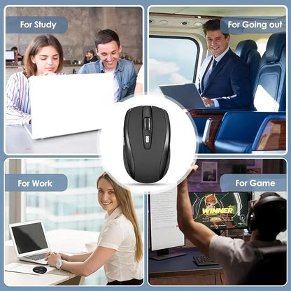 Kabellose 2,4G ergonomische Maus – wiederaufladbar, einstellbare DPI bis zu 1600, tragbar für Laptop & MacBook