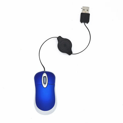 Mini kabelgebundene, einziehbare Maus – tragbare optische USB-Maus (1000 DPI) für Laptop & PC