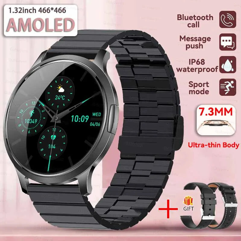 1,32" ultratyndt AMOLED-smartwatch til kvinder med Bluetooth-opkald – Brugerdefinerede urskiver, aktivitetsmåler, luksusdesign