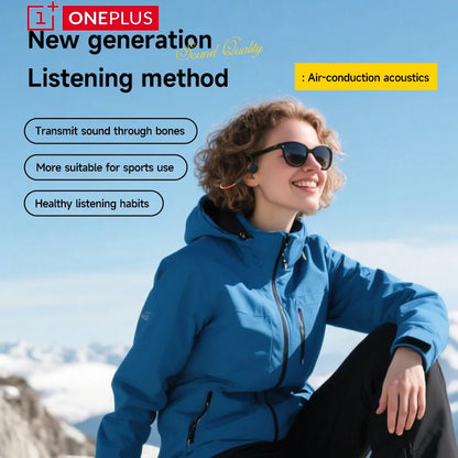 OnePlus Knochenschall Bluetooth Kopfhörer – Kabelloses Open-Ear Headset, Freisprechfunktion, Wasserdichte Sport-Kopfhörer mit Mikrofon