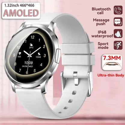 1,32" ultratyndt AMOLED-smartwatch til kvinder med Bluetooth-opkald – Brugerdefinerede urskiver, aktivitetsmåler, luksusdesign