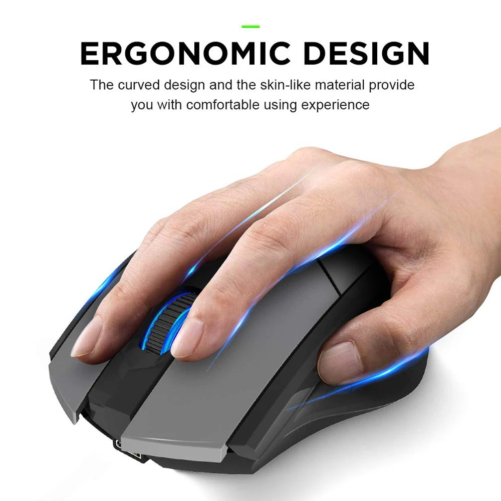 Tri-Mode Wireless Mouse (Bluetooth 5.0/4.0 + 2.4G) – Rechargeable, Silent Click, Adjustable DPI (1000–1600)
