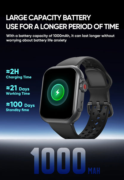 1,85" HD AMOLED Smartwatch med Bluetooth-opkald – IP68 Vandtæt Full Touch Sportsur til Mænd og Kvinder (2025)