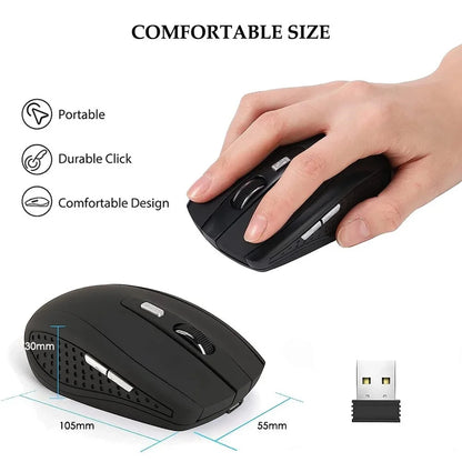 Kabellose 2,4G ergonomische Maus – wiederaufladbar, einstellbare DPI bis zu 1600, tragbar für Laptop & MacBook