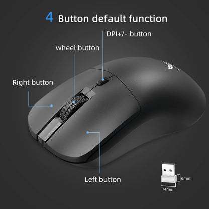 2.4G Trådløs Ergonomisk Mus – Justerbar DPI (800–1600), Optisk Gamingmus til PC & Laptop