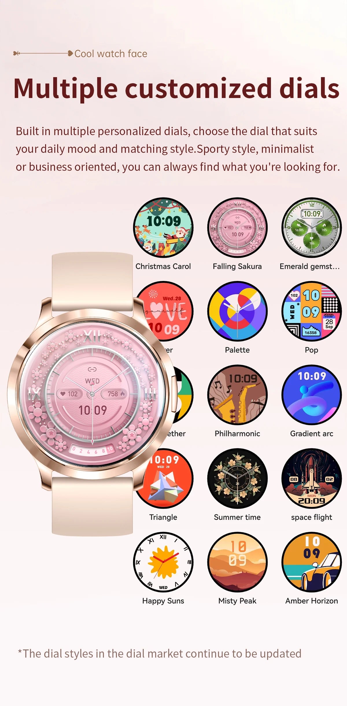 1,32" ultratyndt AMOLED-smartwatch til kvinder med Bluetooth-opkald – Brugerdefinerede urskiver, aktivitetsmåler, luksusdesign